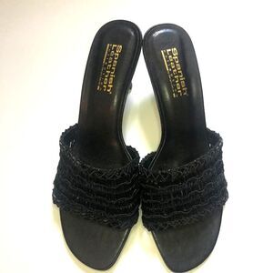 🆕 [Sergio Zelcer] Black Sequined Open Pumps Sz: 7.5